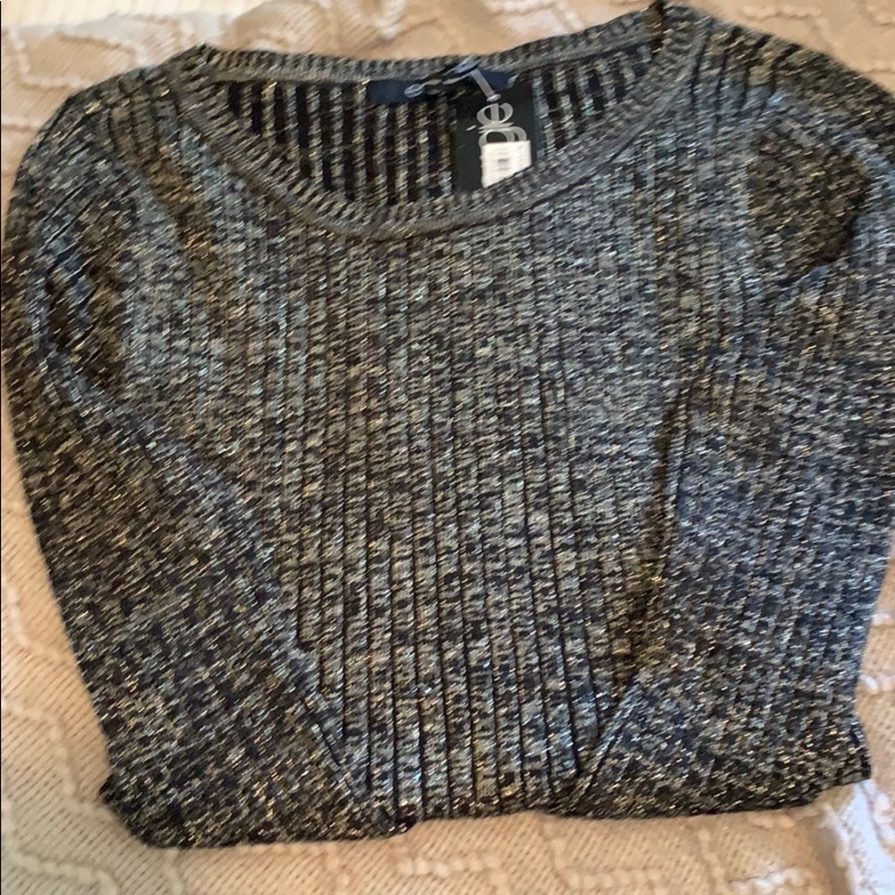 Sparkly Black Stretchy Sweater Top!